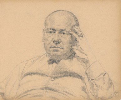 Man supporting his head, around 1930.