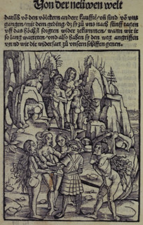 A European about to be attacked by an indigenous person,1509.  Creator: Unknown.