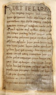 The beginning of Beowulf, c1000. Creator: Unknown.