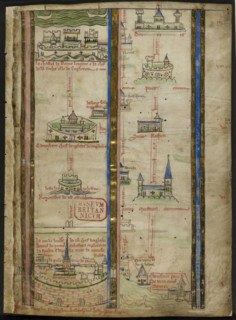 Part of an itinerary from London to Jerusalem by Matthew Paris, 1250-1259. Creator: Unknown.