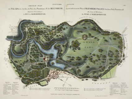 A new and accurate plan of Blenheim Palace, 1835.  Creator: Unknown.