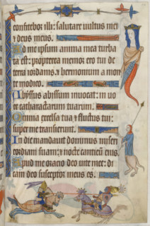 Two knights jousting, 1325-1335.  Creator: Unknown.