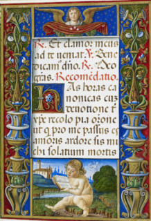 An angel holding dice on Christ's robe, and St. Philip represented as a putto, 1490-1520.  Creator: Giovan Pietro Birago.