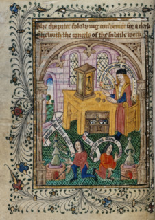 Preparation of experiments, c1477.  Creator: Unknown.