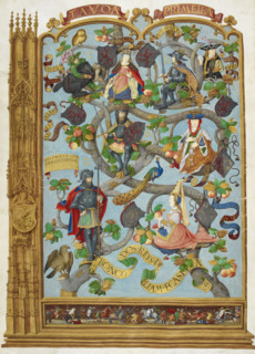 Genealogical tree of the Kings of Leon and Castille, 1530-1534.  Creator: Antonio de Hollanda.