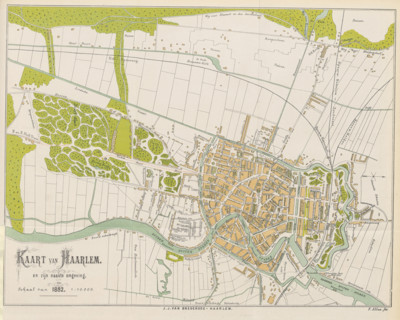 Map of Haarlem and its surroundings, 1882.  Creator: F. Allan.