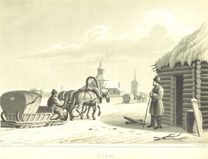 Bridgka on a Sledge - Kiew, 1819.  Creator: I Clark.