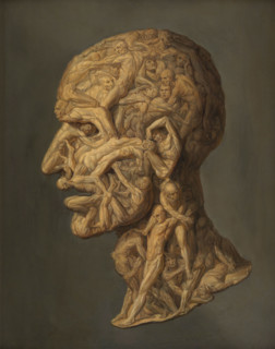 The head of a man composed of writhing nude figures. Creator: Filippo Balbi.
