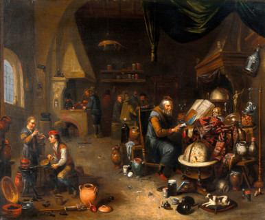 An alchemist in his laboratory, c1700s. Creator: Unknown.