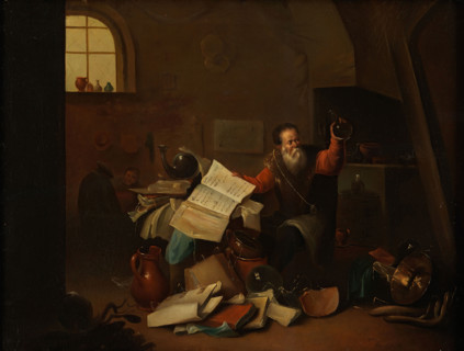 An alchemist in his laboratory, c1680s. Creator: Teniers, David, 1610-1690 (After).