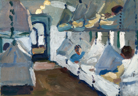 Interior of a naval ambulance train, c1918. Creator: Jan Gordon.
