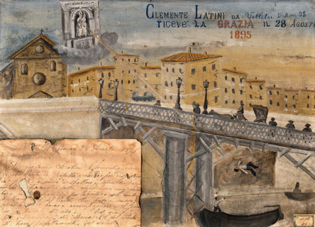 Clemente Latini of Velletri saved by the Madonna del Parto after falling off the Ponte di..., 1895. Creator: Unknown.