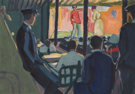 World War I: wounded sailors watching a play (at Netley Hospital?), (1918?). Creator: Jan Gordon.