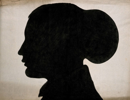 A silhouette of a human head, seen in profile. Creator: Unknown.