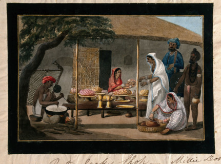 India: a pastry cook's shop, (between 1800 and 1899?). Creator: Unknown.