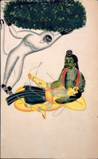 Hanuman, the monkey god, brings a Himalayan mountain with the herb... between 1800 and 1899. Creator: Unknown.