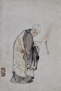 A Chinese man lighting a pipe, (between 1800 and 1899?). Creator: Unknown.
