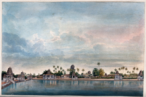 Combaconum: the holy tank at the Shiva temple in Combaconum, south west view, (between 1800 & 1899?) Creator: Unknown.