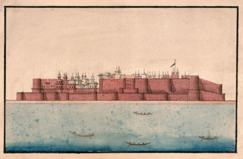 The back view of a large palace or mahal, (between 1800 and 1899?). Creator: Unknown.