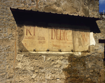 Roman graffiti on the wall, Road of Abundance, Pompeii, Italy, 2002. Creator: LTL.