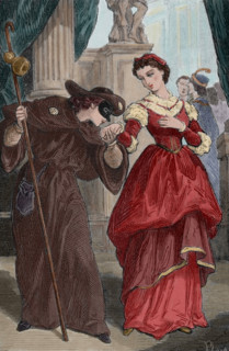 Romeo disguised as a pilgrim at a masked ball..., 19th century.  Creator: Unknown.
