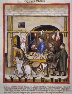 Butchering sheep, 14th century.  Creator: Unknown.