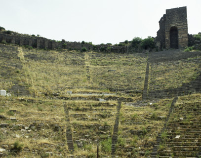 Great Theatre: cavea, Pergamon, Aeolis, Anatolia, Turkey, c225-200 BC (1999).  Creator: Unknown.