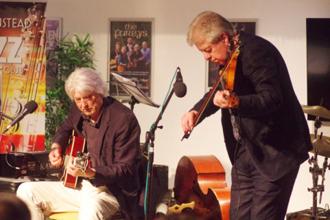 Mike Piggott and Nils Solberg, East Grinstead Jazz Club, Apron Café, Chequer Mead Theatre, 2025. Creator: Brian O'Connor.
