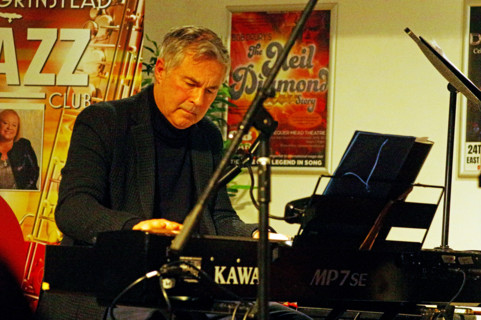 Adrian York, Paul Higgs Quartet, East Grinstead Jazz Club, Chequer Mead Theatre, West Sussex, 2025. Creator: Brian O'Connor.