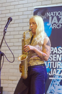 Jemima Whyte, International Women’s Day, NJA Fundraiser, Baptist Church, Loughton, Essex, 2025. Creator: Brian O'Connor.