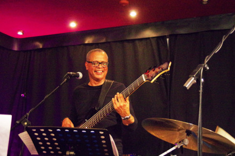 Gary Brown, Jose Neto Quartet, Verdict Jazz Club, Brighton, East Sussex, May 2025. Creator: Brian O'Connor.