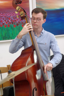 Jack Garside, Sam Braysher Quartet, Clocktower Cafe Jazz Club, Croydon, London, March 2025. Creator: Brian O'Connor.