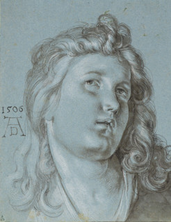 Head of the angel playing a lute (from the Feast of the Rose Garlands), 1506. Creator: Dürer, Albrecht (1471-1528).