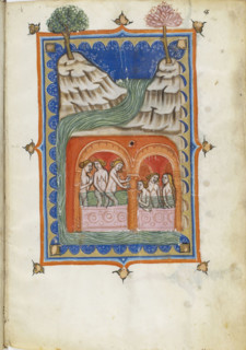 Miniature from De balneis puteolanis by Petrus de Ebulo, 14th century. Creator: Anonymous master.