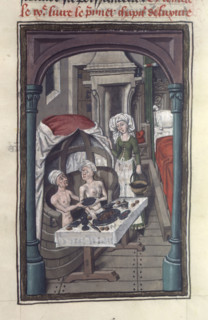 The baths of Sergius Orata. Miniature from Valerius Maximus, 15th century. Creator: Anonymous master.