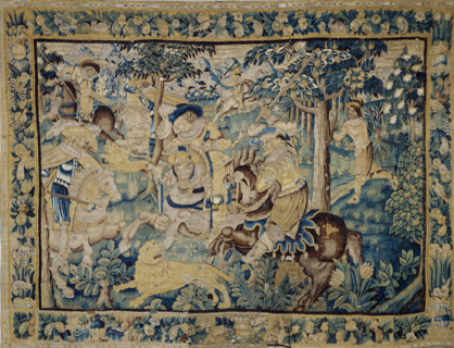 Lion Hunting. Tapestry, 17th century. Creator: Anonymous master.