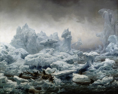 View of the Glacial Ocean, Walrus Fishing in Greenland, 1841. Creator: Biard, François-August (1798-1882).