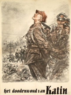 Katyn, the forest of death. Nazi propaganda poster, 1943. Creator: Matejko, Theo (1893-1946).