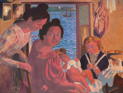 Mother and Child at Le Pouldu, Evening Light, 1899. Creator: Denis, Maurice (1870-1943).