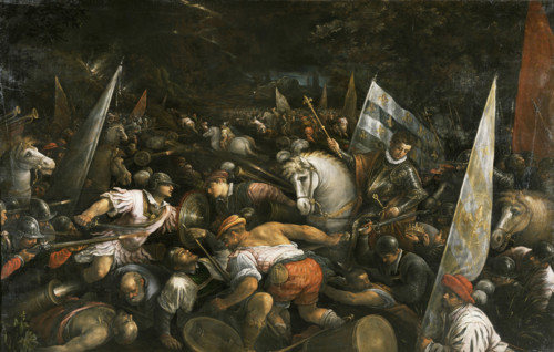 Charles VIII Receiving the Crown of Naples , 1585-1590. Creator: Bassano, Francesco, the Younger (1549-1592).