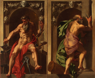Pythagoras and Euclid, 1545. Creator: Mazzola Bedoli, Girolamo (c. 1500-1569).