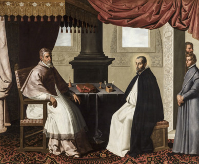 Saint Bruno of Cologne visits Pope Urban II, 1655. Creator: Zurbarán, Francisco, de (1598-1664).