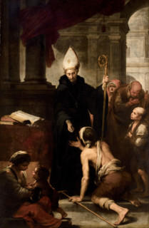 Saint Thomas of Villanueva giving alms to the poor, 1668-1669. Creator: Murillo, Bartolomé Estebàn (1617-1682).