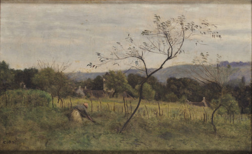 Landscape with a Peasant Woman, 1861. Creator: Corot, Jean-Baptiste Camille (1796-1875).