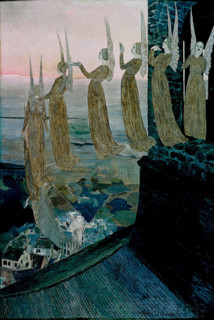 Evening bells, 1891. Creator: Schwabe, Carlos (1866-1926).