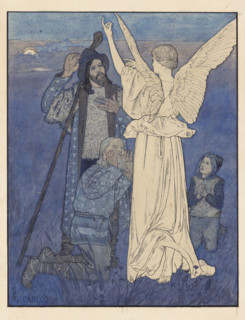 Nativity. Midnight Song (Study for the "Infancy Gospel of Our Lord Jesus Christ"), 1890. Creator: Schwabe, Carlos (1866-1926).