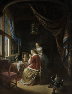 Woman at her Toilet, 1667. Creator: Dou, Gerard (Gerrit) (1613-1675).