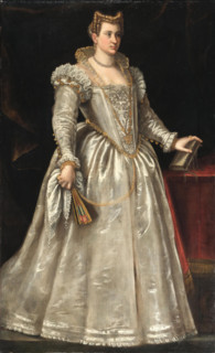 Portrait of Archduchess Eleanor of Austria (1534-1594), Duchess of Mantua. Creator: Vicentino, Andrea (c. 1542-1617).