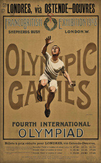 Fourth International Olympiad. London 1908, via Ostend or Dover!, 1908. Creator: Johnson, Alfred Edwin (1879-?).