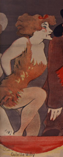 Colette Willy. Detail of the poster "Tous les soirs Marigny Revue", 1907. Creator: Lourdey, Maurice (1860-1934).